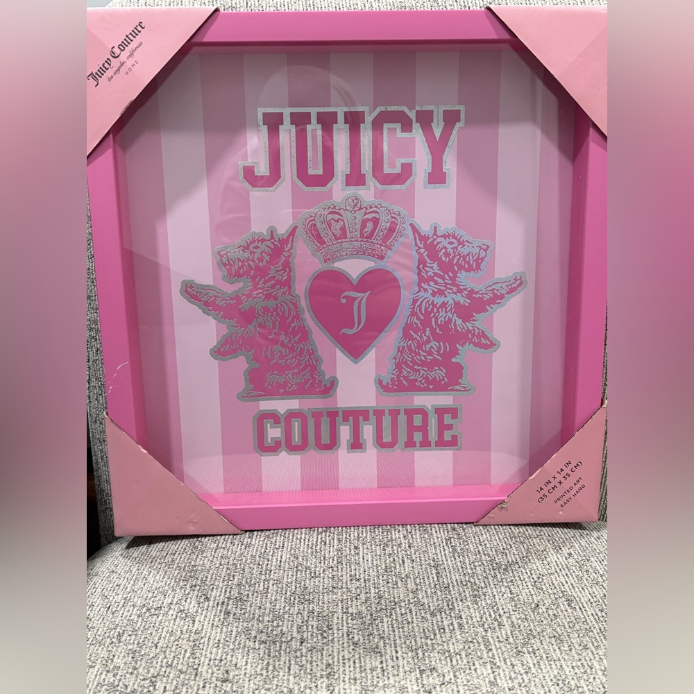 Juicy Couture Pink and Silver Scottie Dog Decorative Art